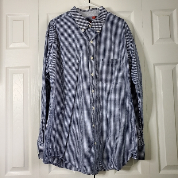 Izod Other - Izod Checkered Blue Button Down Sz 2XLT